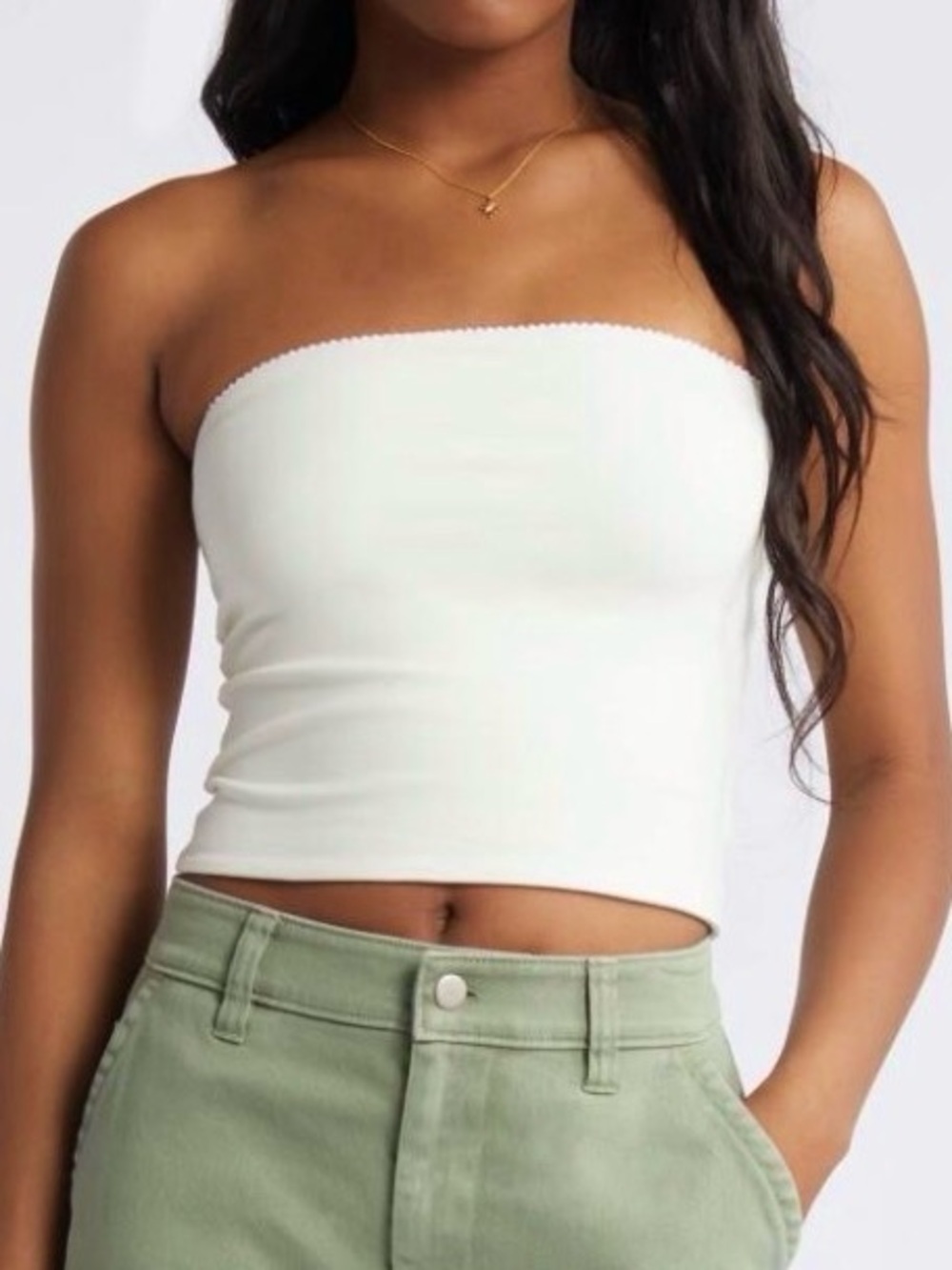 New Nordstrom Strapless Foam Green Tube Top - Classic Crop